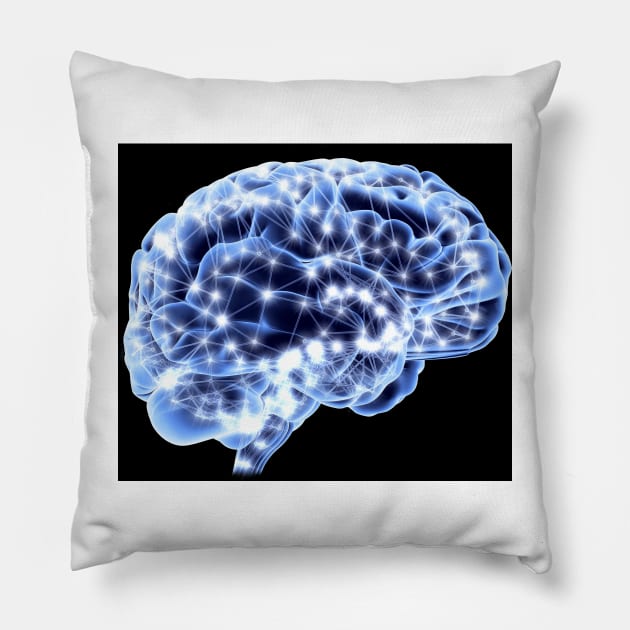 Brain, neural network (F003/4065) Pillow by SciencePhoto