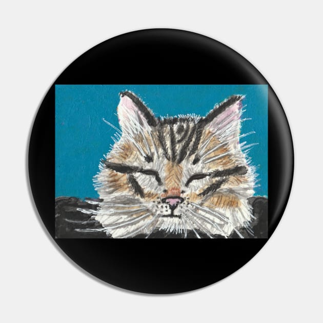 Tabby cat face Pin by SamsArtworks