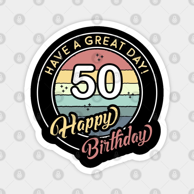 50 Years Old Happy Birthday Vintage Sunset Magnet by jutulen