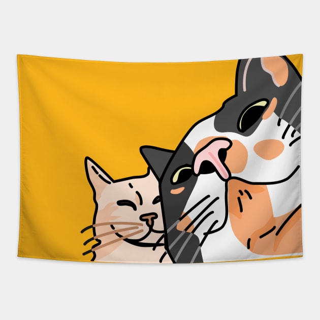 Cat friends Tapestry by tamir2503