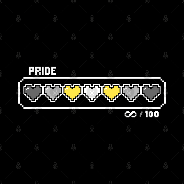 Demigender Pride Videogame Life Bar Hearts by EmeryPens