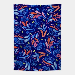 Multicolored Watercolor Paisley Florals Tapestry