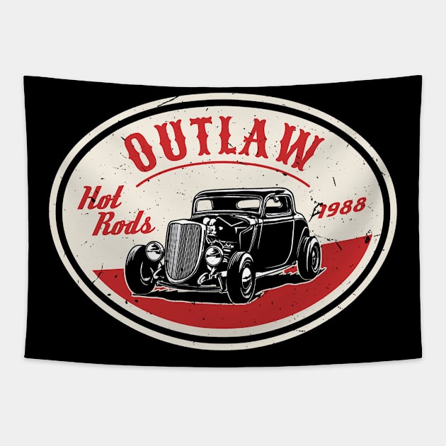 Outlaw Hot Rods 1988 Tapestry by funkymonkeytees