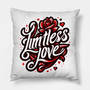 LIMITLESS LOVE - TYPOGRAPHY INSPIRATIONAL QUOTES Pillow