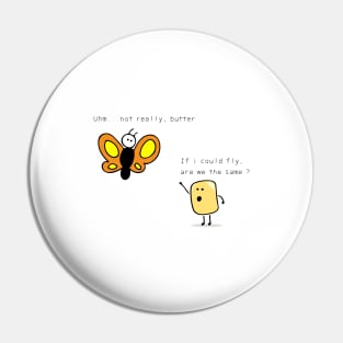 butter and butterfly Pin