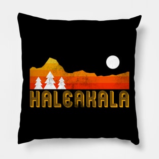 Haleakala  national park retro vintage Pillow