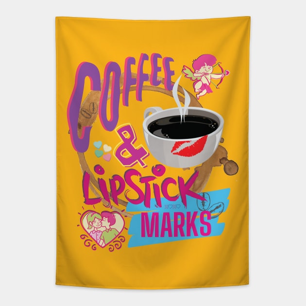 Coffee and Lipstick Marks Tapestry by Persius Vagg