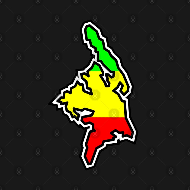 Cortes Island Silhouette in Rastafari Colours - Rasta Flag - Cortes Island by Bleeding Red Paint