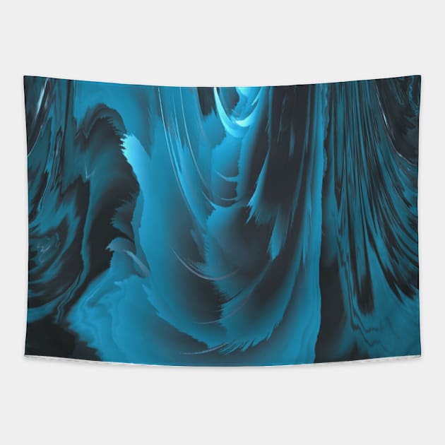 Blue Angel Wings Feather Tapestry by Moon Art