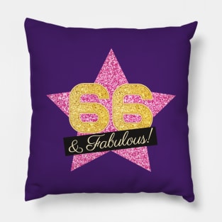 66th Birthday Gifts Women Fabulous - Pink Gold Pillow