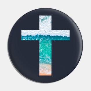 Ocean Waves Cross Pin