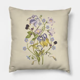 Columbine Flowers Pillow