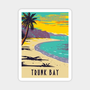 WPA Poster of Trunk Bay beach, Virgin Islands National Park in the island of St John, USA Magnet