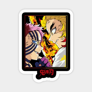 Demon Slayer Rengoku vs Akaza Clash Art Magnet