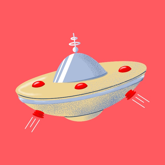 Retro Flying Saucer by ksrogersdesigns