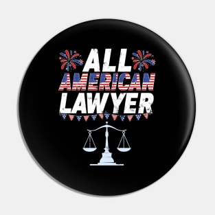 All American Lawyer Patriotic 4Th Of July Pin
