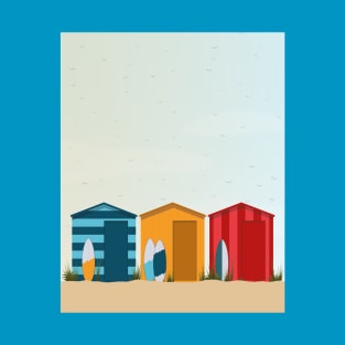 Beach Huts And Surfboards T-Shirt