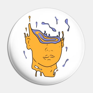 psychedelic abstract portrait (YELLOW) Pin