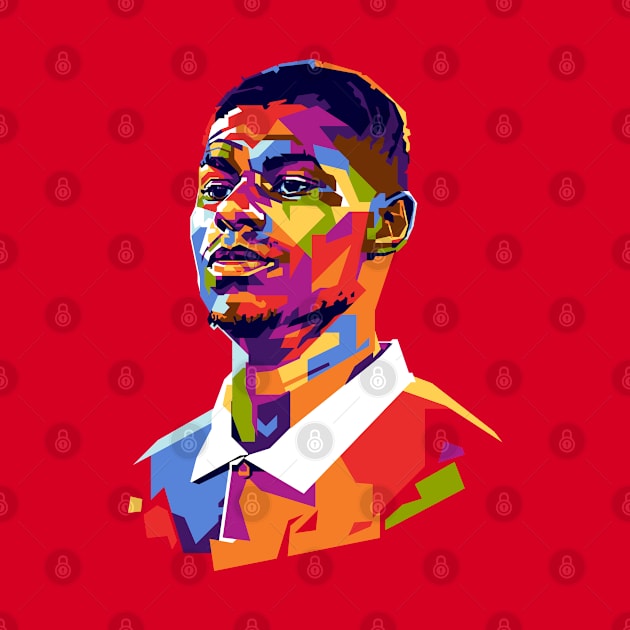 Marcus Rashford Portrait Illustration by RJWLTG