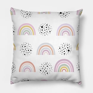 Baby rainbow with black dots Pillow