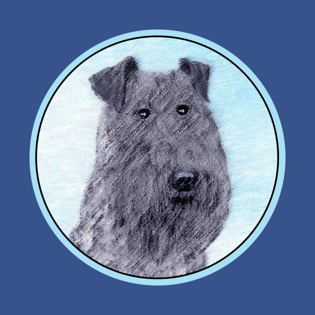 Kerry Blue Terrier Painting - Cute Original Dog Art by Alpen Designs