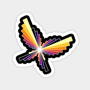 Flame Butterfly | Flying Wings Bar Charts Black Magnet