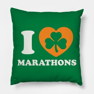 St Patricks Day Running Marathon Irish Runner Shamrock Pillow