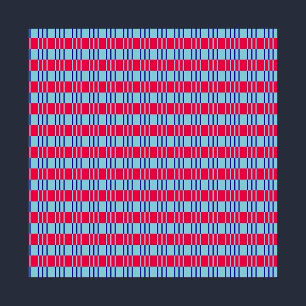 Striped basket pattern red and blue country style by oknoki