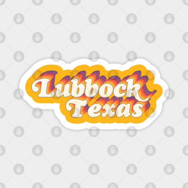 Lubbock, TX // Retro Typography Design Magnet by DankFutura
