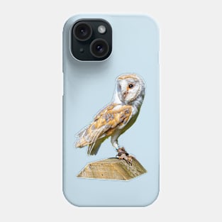 Barn owl on a gatepost Phone Case