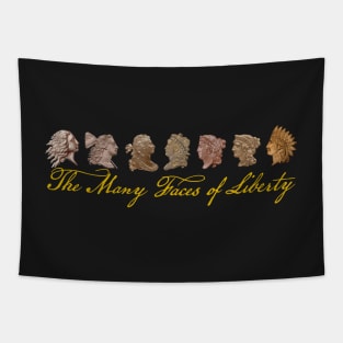 The Many Faces of Liberty - Gold Tapestry