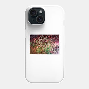 Colorful fireworks against dark sky Phone Case