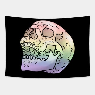 Pastel Rainbow Skull Tapestry