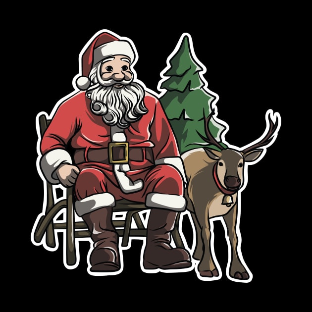 Santa and Magic Deer by Smilesmile