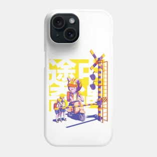 On the Way to School - Yellow Text Phone Case