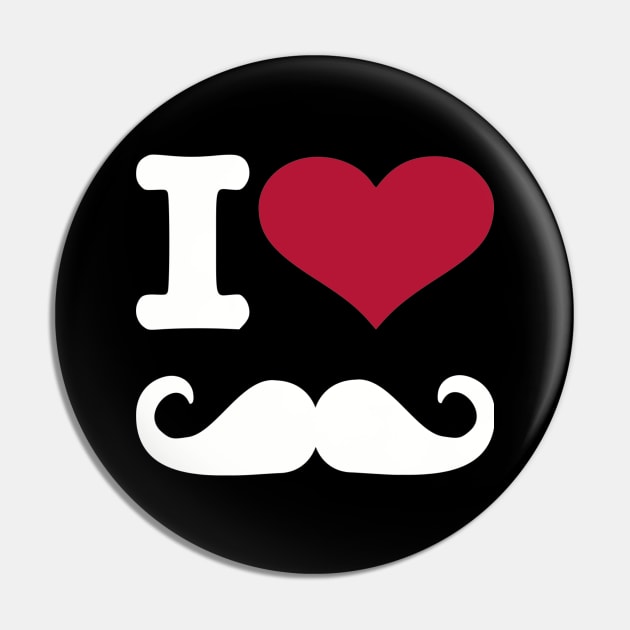 I love Mustache Pin by Designzz