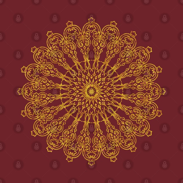 Vintage Contour Ornaments Mandala gold by EDDArt