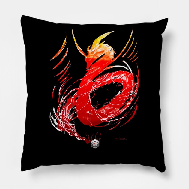 Critical Hit - Blazing Red (Black Variant) Pillow by lucafon18