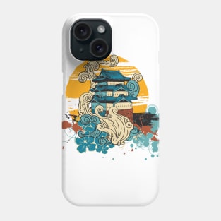 Japanese house by the sea Phone Case