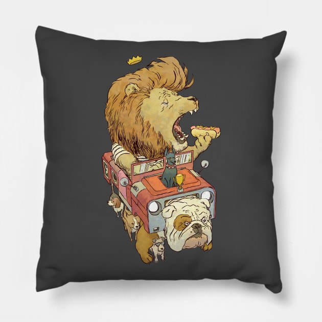 Lion in a Dog Car Pillow by jesse.lonergan