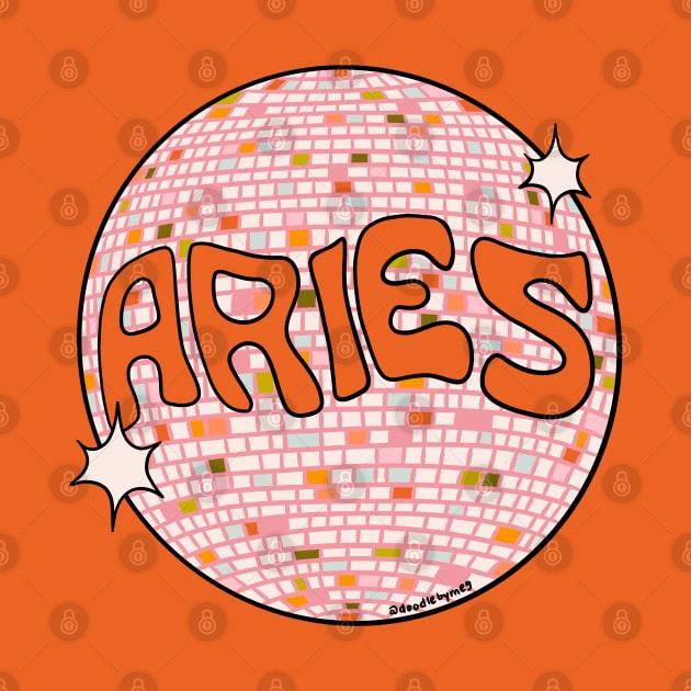 Aries Disco Ball by Doodle by Meg