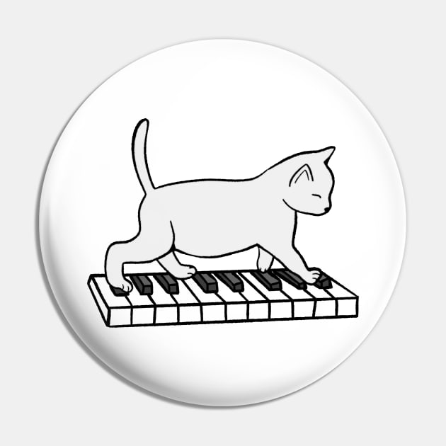 Cat Playing Piano Pin by Kelly Louise Art