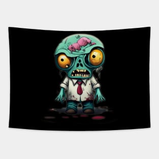 Funny mini zombie halloween Tapestry