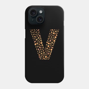 Letter V Initial Christmas Decorations Gingerbread Phone Case