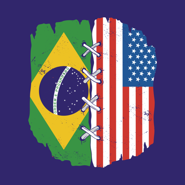 Proud Brazilian American Heritage // Brazil & USA Flags by Now Boarding