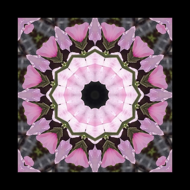 Mandala Kaleidoscope Water Color Look  in Shades of Pink and Green by Crystal Butterfly Creations