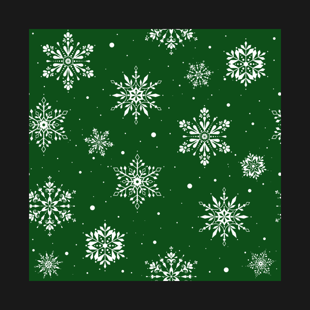 Christmas Folk Snowflakes2 Green by SSSowers