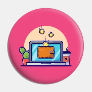 Online Payment Cartoon Vector Icon Illustration Pin