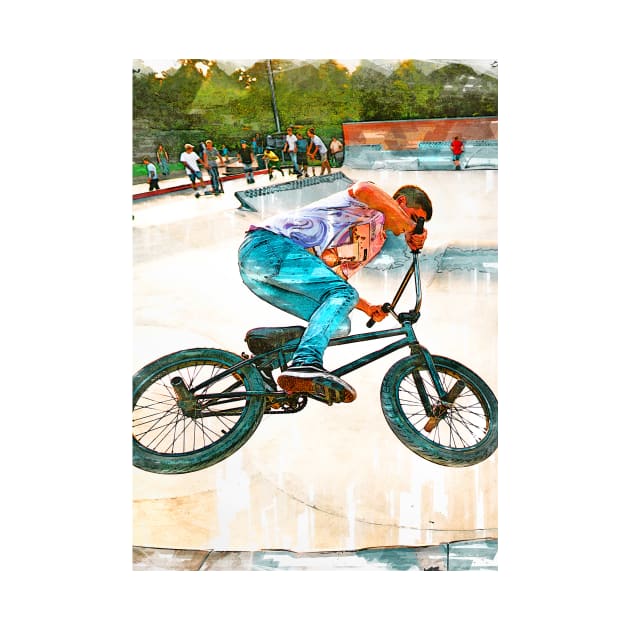 BMX At The Park Silhouette. For BMX Lovers by ColortrixArt