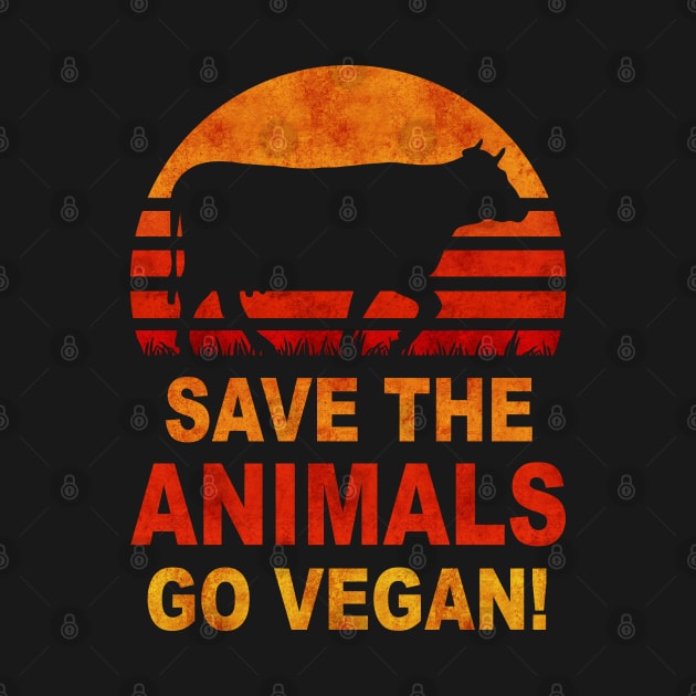 Save The Animals Go Vegan Retro by Stoney09